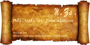 Mátyási Zseraldina névjegykártya